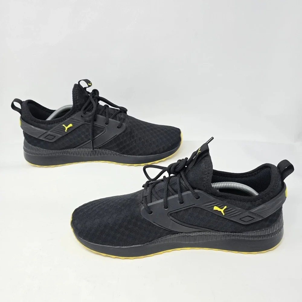 Puma Pacer Next Cage Mens Black Yellow Athletic Sneakers 370009-12 Size 12